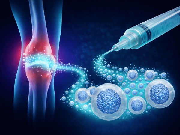 Anwendung der Stammzelltherapie im Knie bei Arthrose in München.