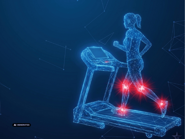 Frau auf dem Laufband Grafik.