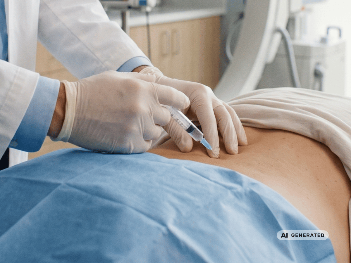 Infusion am Rücken.
